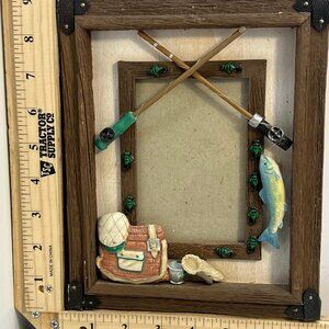 Vintage Heritage Mint Fishing Picture Frame Cabin Lake Decor 8x10 Brown